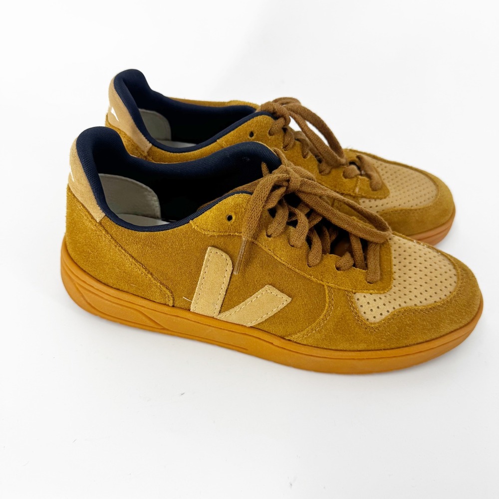 Veja V-10 Suede Sneakers Camel Brown Tan Gum Sole Women Low Top Trainers 8.5